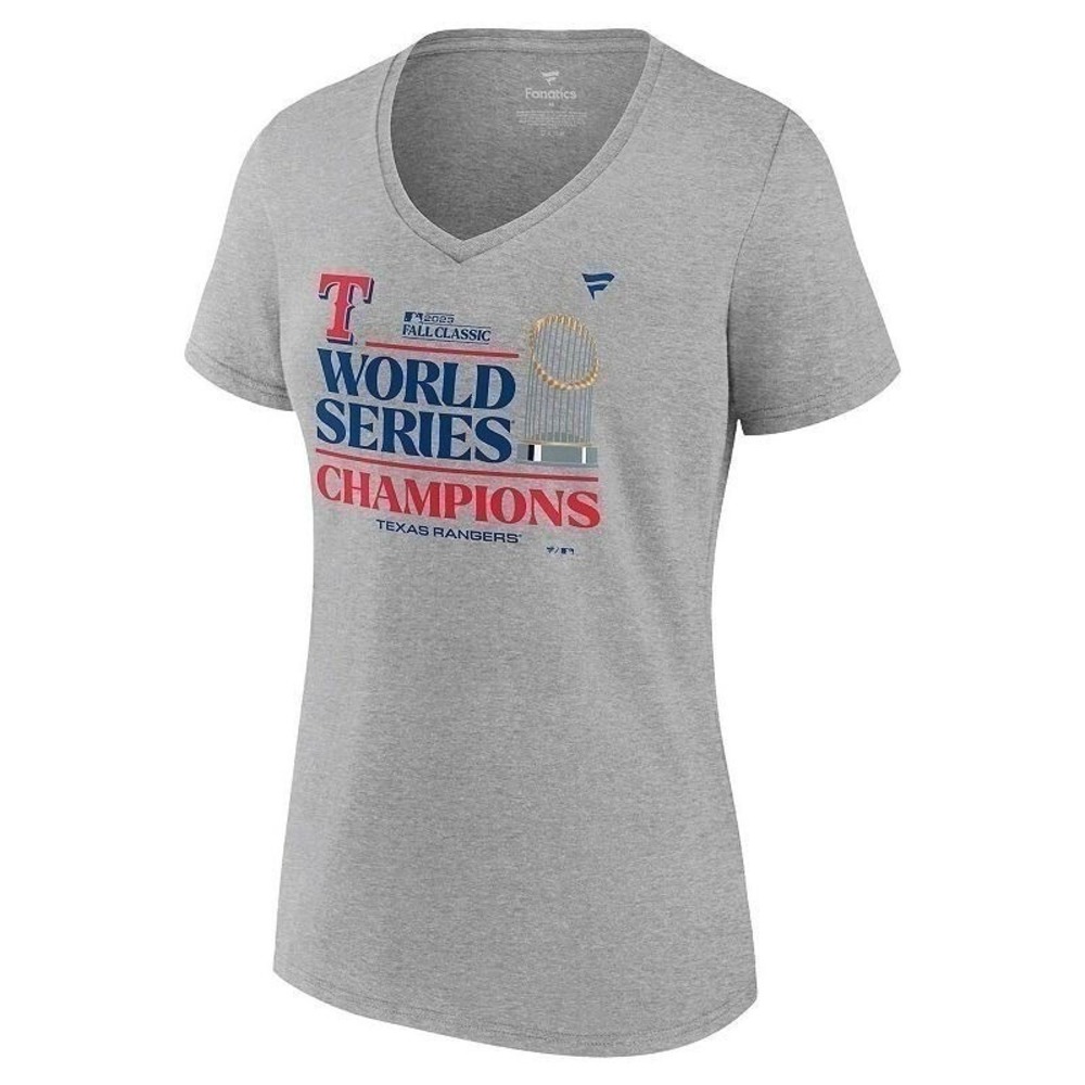 Women's Fanatics Gray Texas Rangers 2023 World Series Champions Small 18492